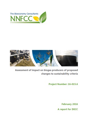 Assessment of impact on biogas producers of proposed changes to ...